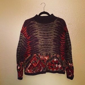 Jewel tones boxy 90s sweater
